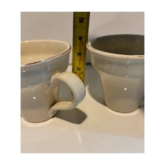 VIETRI Mugs Set of 2 Fresca Cream Rustic Edge Cups Made in Italy - Picture 10 of 10